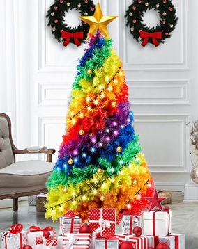 Rainbow Christmas trees